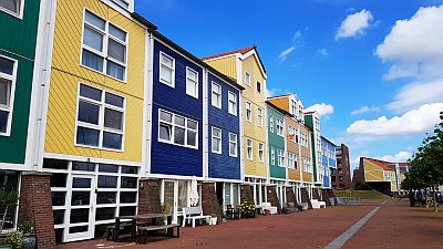 Hellevoetsluis bunte Häuser Bunte Häuser in Hellevoetsluis
